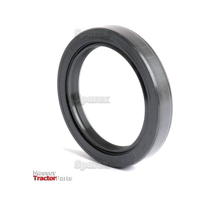 A black rubber oil seal, standing upright on a white background, branded "Sparex" with a "Massey Tractor Parts" logo in the corner. This Sparex S.50425 Metric Rotary Shaft Seal measures 60 x 80 x 12mm and features a double lip design for enhanced performance.