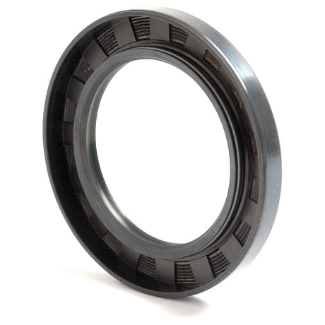 The Sparex Metric Rotary Shaft Seal (Part No. S.50428) is a black and metallic circular mechanical seal with intricate internal features designed to prevent fluid leakage in machinery. This double lip seal measures 60 x 90 x 10mm.