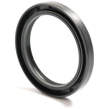 A close-up of a black metal and glass camera lens filter adapter ring, resembling the precision of the Sparex Metric Rotary Shaft Seal (65 x 85 x 10mm Double Lip, Part No. S.50435), isolated on a white background.