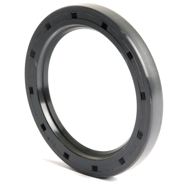 A black circular rubber oil seal from Sparex, featuring grooves and markings around its outer edge and a 95mm outer diameter, ensures optimal performance. This is the Metric Rotary Shaft Seal, 70 x 95 x 10mm Single Lip (Sparex Part No.S.50444).