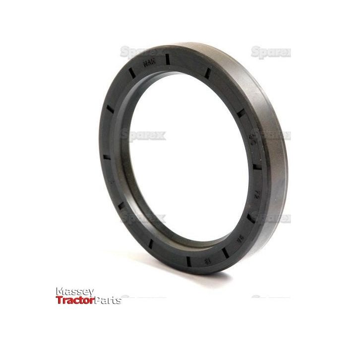 A circular gray rubber oil seal with ridged inner edges, labeled "Sparex," stands upright on a plain white background. This Metric Rotary Shaft Seal, Sparex Part No.S.50450, measures 72 x 95 x 13mm and features a single lip design.