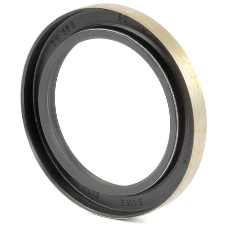The Sparex Metric Rotary Shaft Seal (Part No. S.62312), measuring 80 x 110 x 12mm, is a circular metal and rubber oil seal with an inner lip and stamped numbers and letters on its surface, ideal for various tractor models.