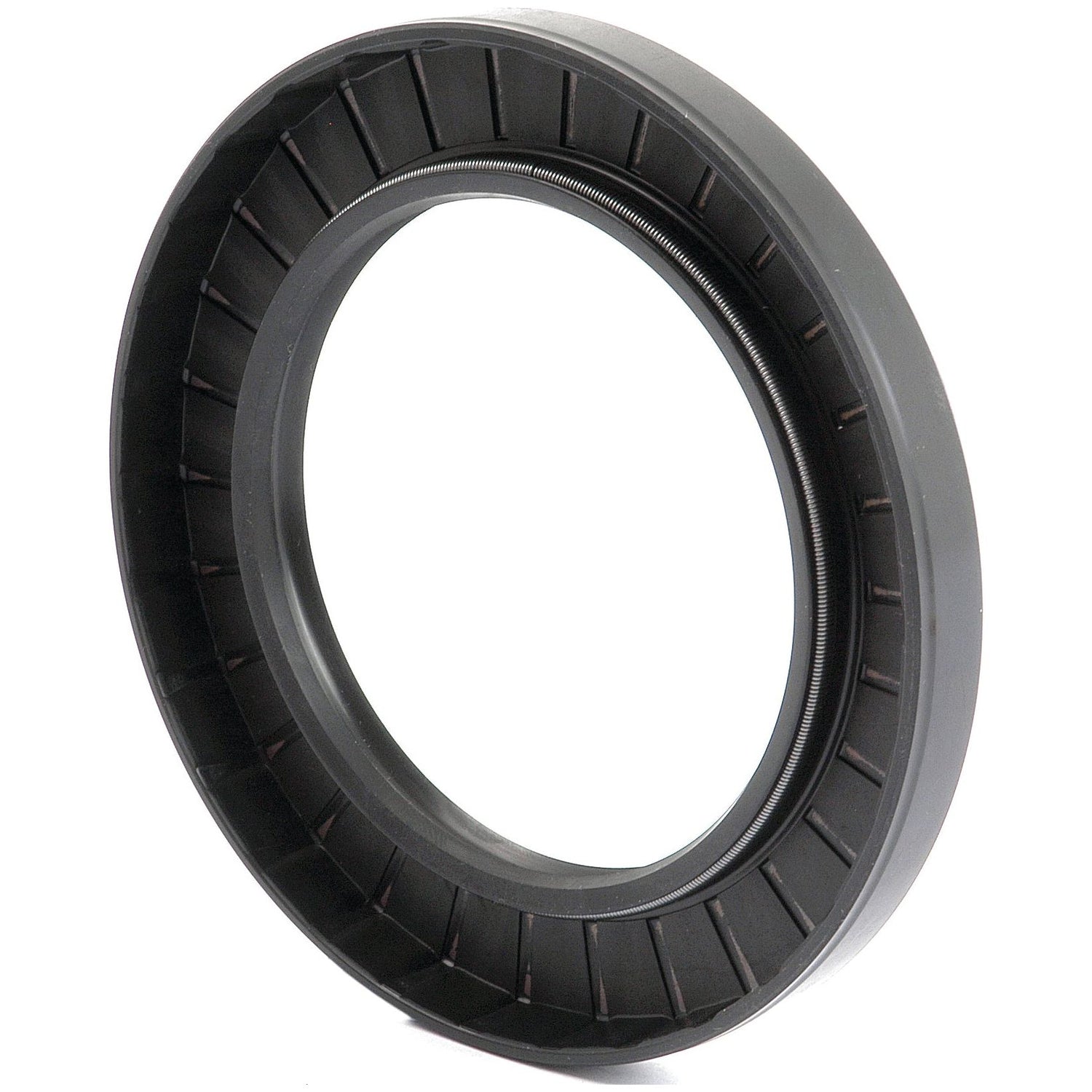 The Sparex Metric Rotary Shaft Seal, 80 x 120 x 13mm Double Lip (Part No. S.50460), is a black, circular rubber oil seal featuring a metal inner spring, commonly used for sealing rotating shafts in mechanical applications.