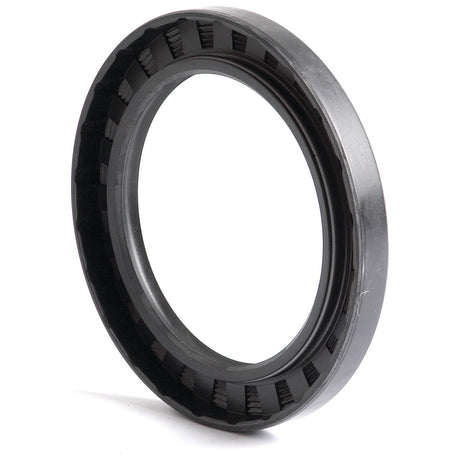Close-up image of a black circular oil seal, specifically a Sparex Metric Rotary Shaft Seal, 85 x 120 x 12mm Double Lip (Sparex Part No.S.50466), with visible inner grooves and a smooth outer casing, standing against a plain white background.