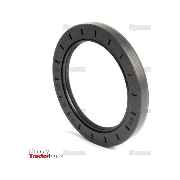 A black rubber oil seal stands upright against a white background. The words "Massey Tractor Parts" are visible in red and black text at the bottom left corner of the image, denoting it as a Sparex Metric Rotary Shaft Seal, 95 x 130 x 13mm Double Lip (Part No. S.50472).