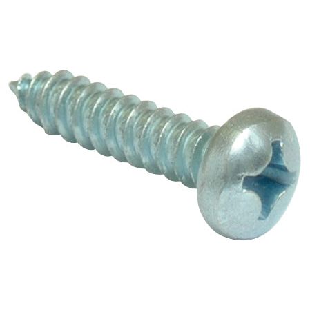 A silver metal screw with a round head and a Pozidrive drive, known as the Metric Self Tapping Pozidrive Screw, M2.9x19mm (DIN 7981B), by Sparex (Part No. S.54803).