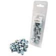 A pile of zinc plated hex bolts is placed next to a clear plastic package of identical Metric Setscrews, M10x100mm (DIN 933), with tensile strength 8.8, labeled with a barcode and Sparex Part No. S.59859.