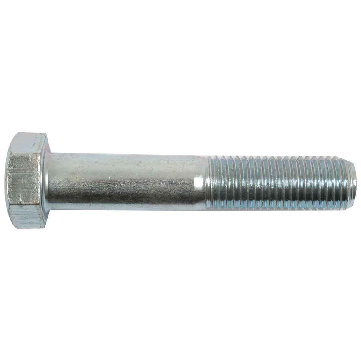 A close-up image of a metallic hex bolt with a threaded end and a hexagonal head, resembling the specifications of the Sparex Metric Setscrew, M30x60mm (DIN 933) with an 8.8 tensile strength, Part No. S.51656.