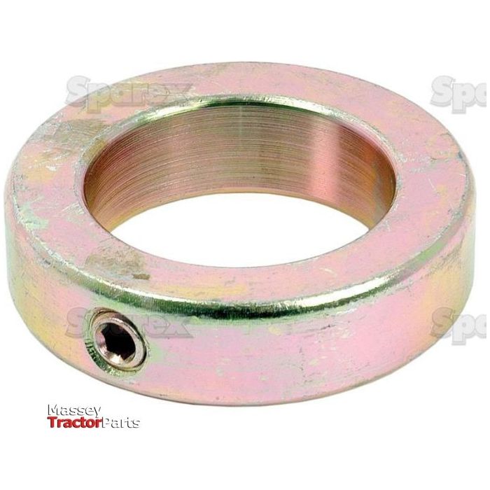 Circular metal collar with a set screw, likely a machinery part, shown on a plain background. This Sparex 45mm ID Metric Shaft Locking Collar (Sparex Part No.S.11021) is ideal for ensuring secure and precise locking.