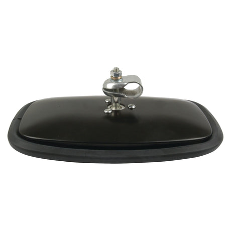 The Sparex Mirror Head - Rectangular, Convex, 198 x 130mm, RH & LH (S.6217) is a black rectangular mirror that includes a mounting bracket and bolt for easy vehicle attachment.
