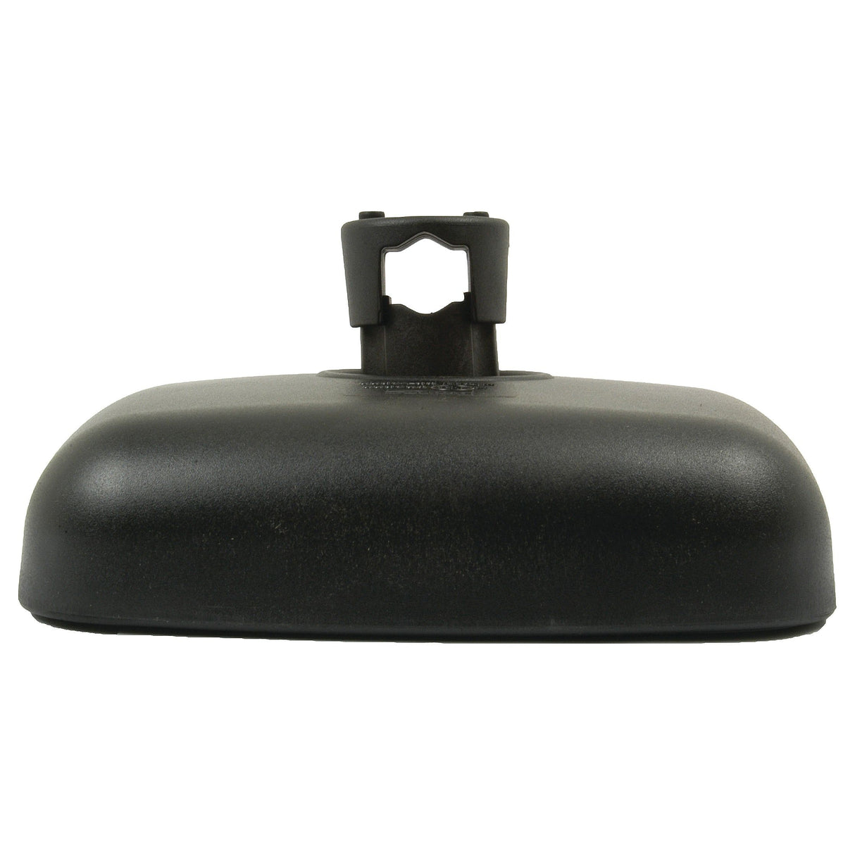 Close-up of a Mirror Head - Rectangular, Convex, 314 x 225mm, RH & LH - S.56846 by Sparex mounted on a black car side mirror mount on a white background, featuring a sleek design reminiscent of Case MX and CX models.