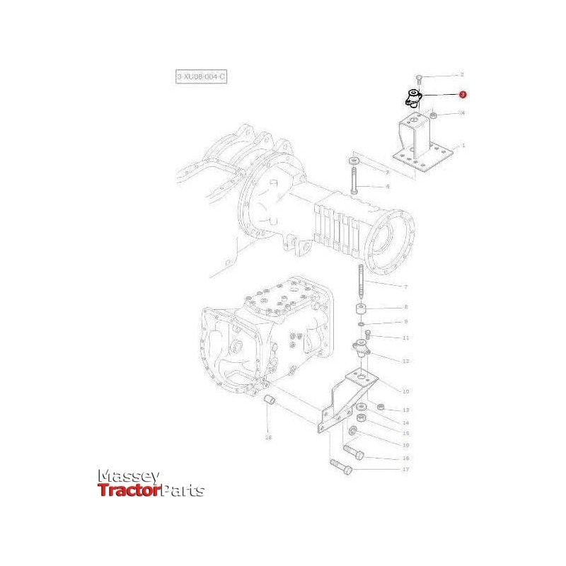 Massey Ferguson Mounting - 1694720M2 | OEM | Massey Ferguson parts | Cab Interior-Massey Ferguson-Cab Mounts,Cabin & Body Panels,Farming Parts,Tractor Body,Tractor Parts