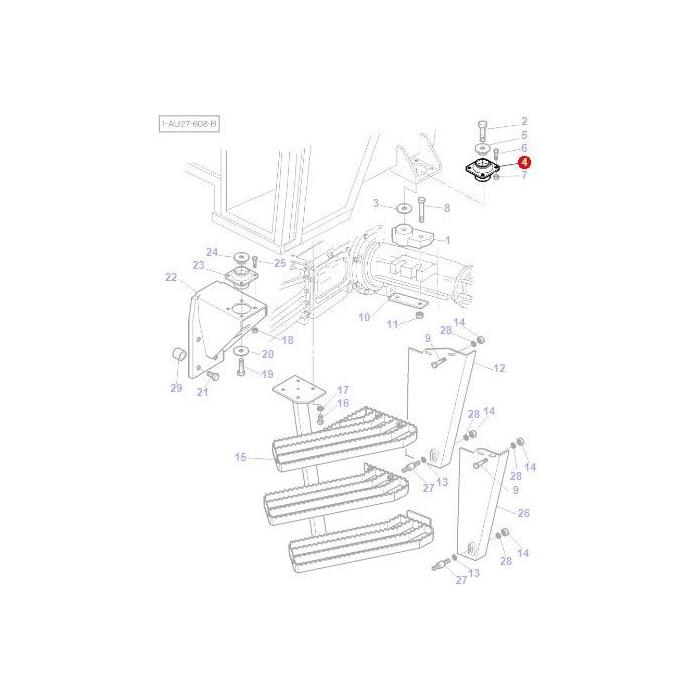 Mounting Rear - 3909594M1 - Massey Tractor Parts