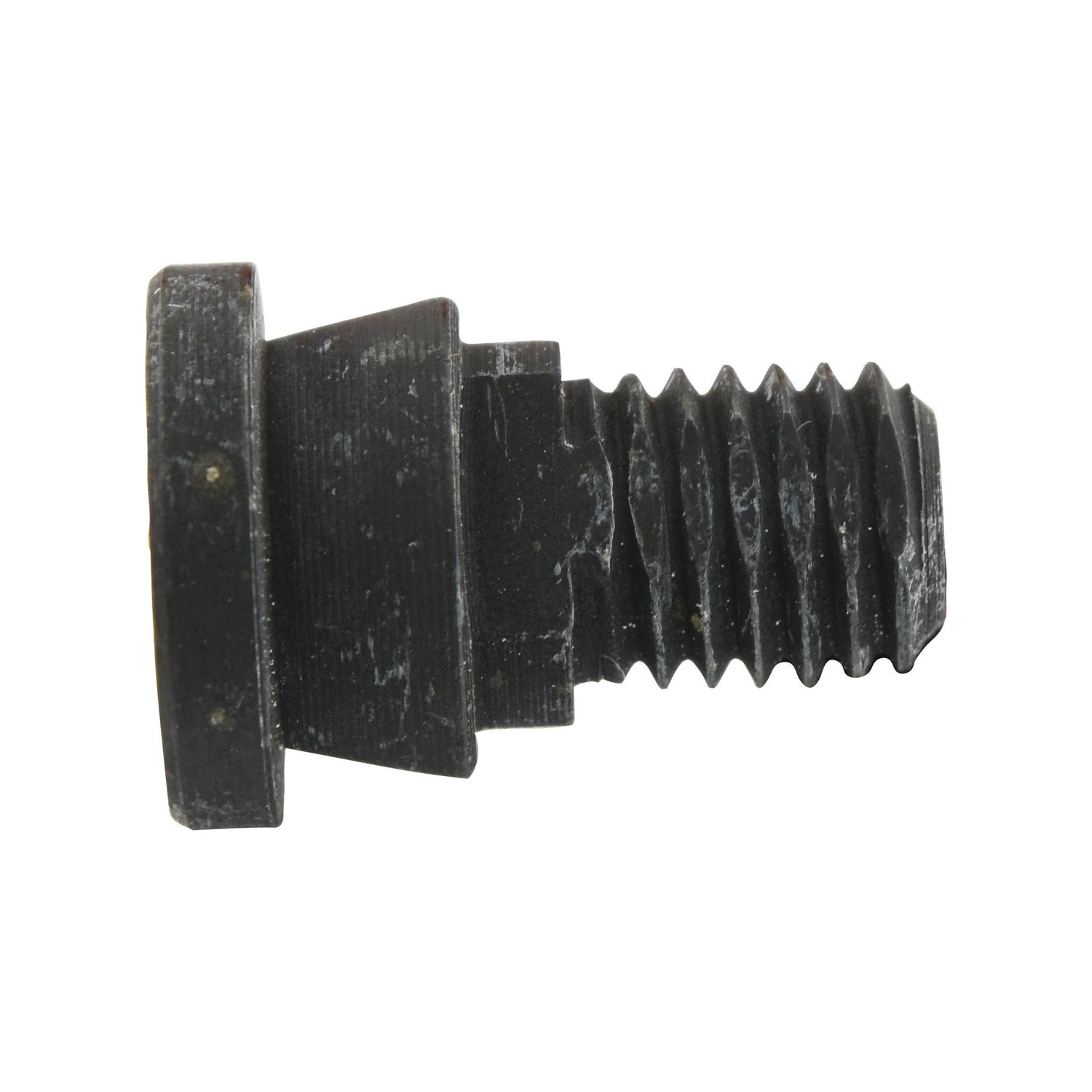 Close-up of a Sparex Mower Blade Retainer - M12x24mm with a flat, wide head and a threaded body, showcasing its precise thread length and metric measurements  which is a replacement for Pottinger, Part No. 119013 (Sparex Part No. S.130999).
