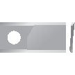 A gray metal mower blade from Sparex, featuring a twisted design with a sharp top edge, measuring 107 x 45 x 4mm and including an 18.25mm circular hole near one edge, perfectly encapsulates the precision found in John Deere machinery models.