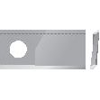 The Mower Blade Retainer (M10x32mm) - Replacement for Vicon, identified as Sparex Part No. S.78403, features a steel blade with a sharp edge and a hole near one side, making it compatible with utility knives using metric thread type. It is specifically designed to fit model 81160k and is produced by the Sparex brand.