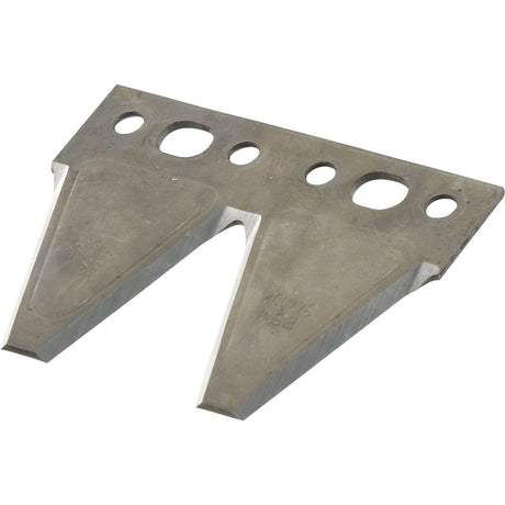 Mower Knife Section -  75x102x2.5mm - Hole⌀ 6.3 & 10mm -  Hole centres:20 & 31mm
 - S.143343 - Farming Parts