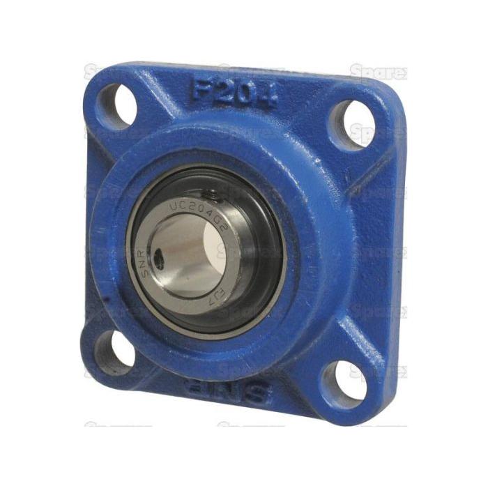 A blue square flanged bearing unit with four mounting holes and a central metal bearing, labeled "UCF211," designed by Sparex as the NTN SNR Four-Bolt Flanged Unit (Sparex Part No. S.129730).