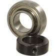 A ball bearing assembly featuring an outer metal ring and the Sparex NTN SNR Plummer Block Bearing Insert (ES207) - S.155516 with an inner dark-colored cylindrical component, highlighting mechanical parts.
