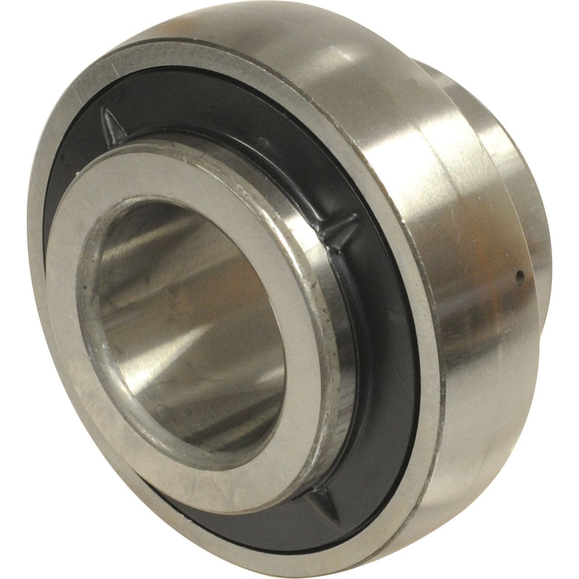A close-up view of the Sparex NTN SNR Plummer Block Bearing Insert (UCX13-40) - S.129721, featuring a smooth outer surface and an inner raceway, suitable for various industrial applications.