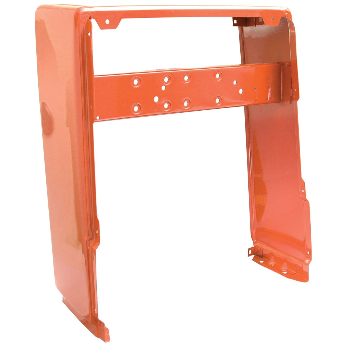 An orange metal frame with various holes and connectors, designed to accommodate the Nose Cone | Sparex Part No.S.59143 by Sparex.