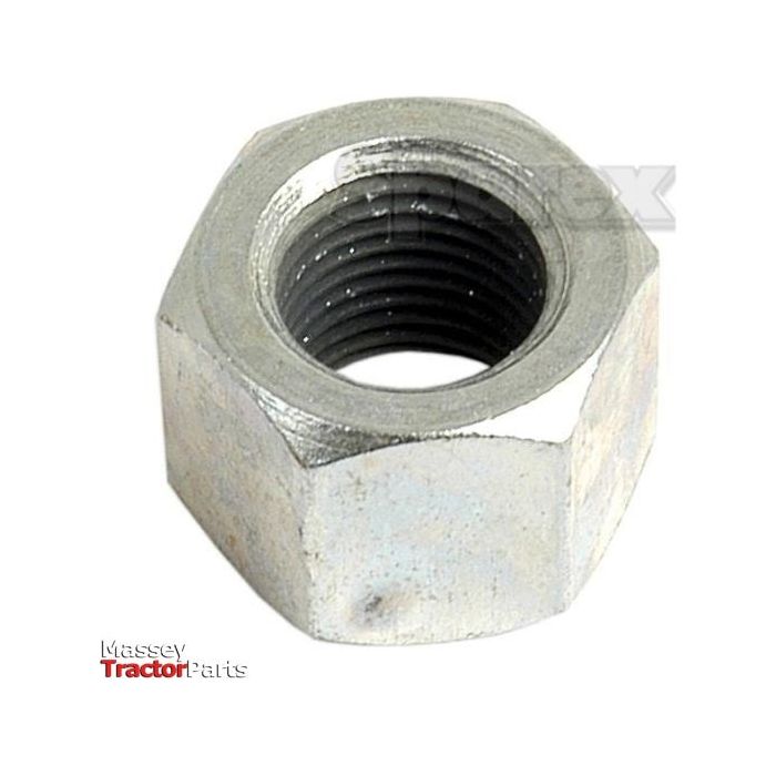 Close-up of a hexagonal metallic nut for Crown Wheel and Pinion with threading visible inside. The top-left corner has a partial logo and the bottom-left corner reads "Massey Tractor Parts" by Sparex, part number S.40900.