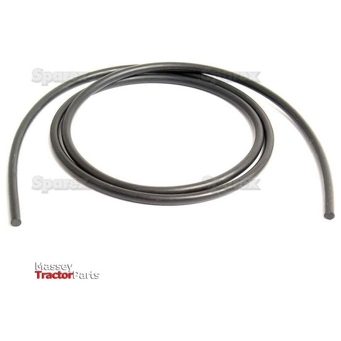 A coiled black rubber O Ring Cord, Sparex Part No. S.11420, specifically designed for a Massey tractor with a 5mm diameter, displayed against a white background.