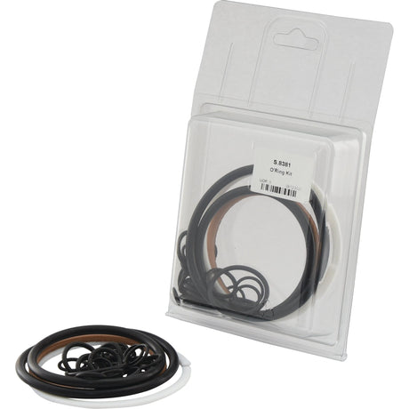 A packaged set of assorted O-rings from the Sparex O Ring Kit (Sparex Part No. S.8381) next to an opened pack with the same types of O-rings. The packaging is transparent, and the O-rings vary in size, making them perfect for tasks like maintaining your Ford New Holland lift cover cylinder.