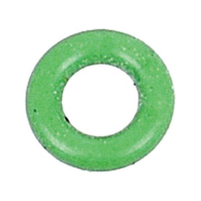 A green rubber O-ring against a white background, resembling those from the Sparex O' Ring Pack (4.47 x 8.03 x 1.78mm, 10 pcs.), Part No. S.106840 specifications.
