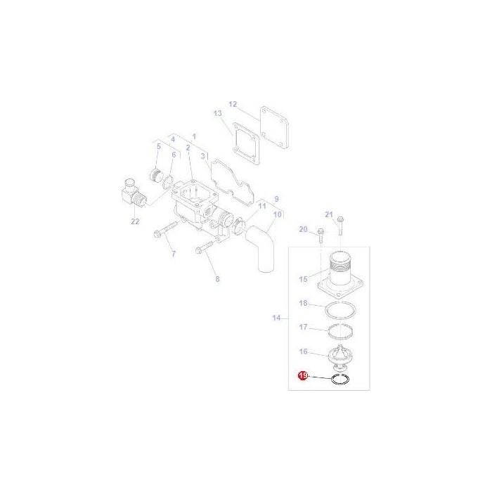 O Ring Thermostat Housing - 4222848M1 - Massey Tractor Parts