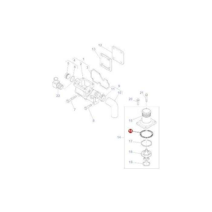 O Ring Thermostat Housing - 4223842M1 - Massey Tractor Parts