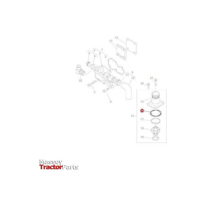 Massey Ferguson O Ring Thermostat Housing - 4223842M1 | OEM | Massey Ferguson parts | Gasket-Massey Ferguson-Cooling Parts,Engine & Filters,Farming Parts,O Rings,O Rings & Accessories,Seals,Thermostat Housing,Thermostats,Tractor Parts,Water Pump Seals,Water Pumps & Repair Kits