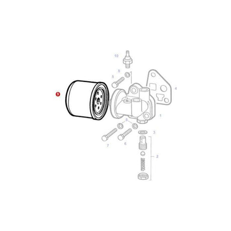 Oil Filter - F238202310010 - Massey Tractor Parts