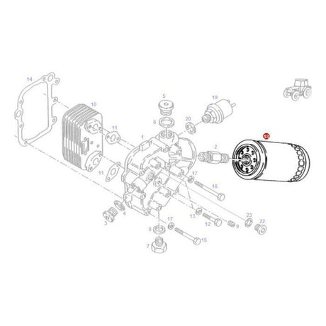 Oil Filter - F284201310040 - Massey Tractor Parts