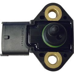 The Sparex Oil Pressure Switch (Part No. S.151226) is a rectangular black sensor featuring a protruding nozzle and two circular openings, commonly used in Case IH and International Harvester machinery. One end of the switch has a black connector port.