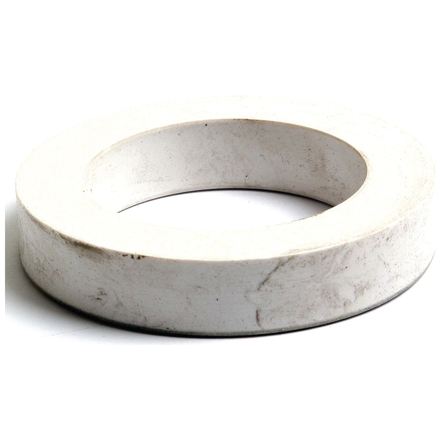 This is a white, round, flat rubber washer with a hollow center hole and some visible smudges on its surface, resembling the Sparex Oil Seal (Part No. S.57739), which measures 50 x 75 x 14mm.