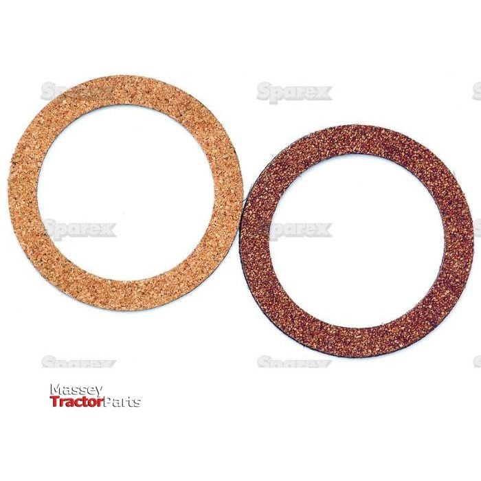 Two circular Oil Seals, one made of cork and the other of abrasive material, are displayed side by side on a white background. Text on the image reads "Massey Tractor Parts", "Sparex Part No.S.58832", and "John Deere".