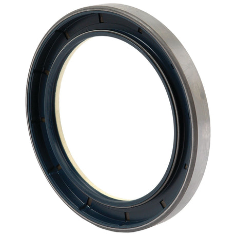 Close-up view of the Sparex Oil Seal (90 x 120 x 13mm, Part No. S.62295) fitted within a wheel hub, featuring a metallic outer edge and a rubber inner lip, designed for preventing leaks in mechanical systems.