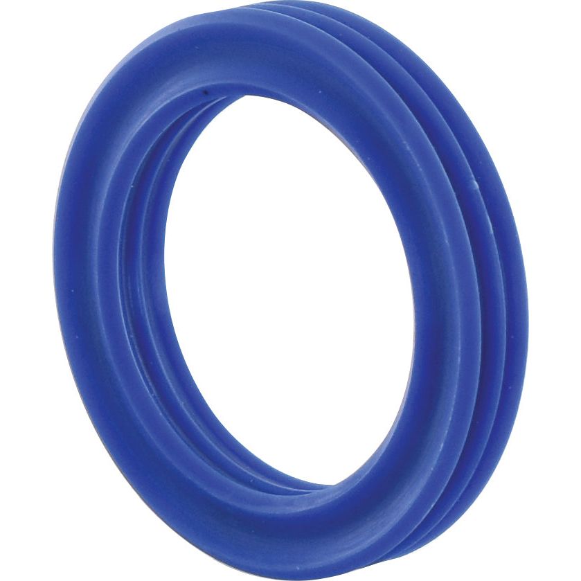 A close-up of the Sparex Oil Seal (Part No. S.58885) in blue rubber with three grooves, designed for common use as an oil seal for a 28mm shaft in mechanical applications.