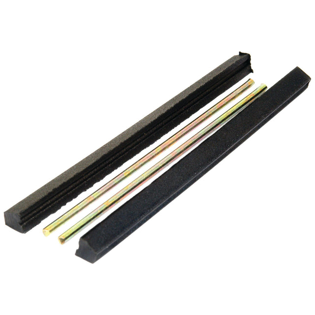 Two Sparex black foam strips, labeled as Part No.S.65175, frame three metallic rods featuring unique yellow-green tones, reminiscent of components found in a rear main bearing cap assembly for Ford New Holland or Case IH International Harvester vehicles.
