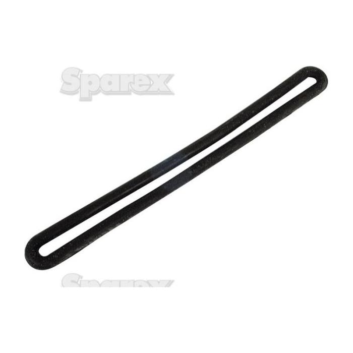 A black, oval-shaped rubber tensioner with a single loop and exceptional elasticity, measuring 270mm, sits on a white background with the brand name "Sparex" faintly visible behind it.