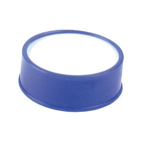 A blue plastic lid with a white interior, showcased at a slight angle against a plain white background, evokes the durability and design of the Sparex PTFE Tape (12mm x 12m), known for its reliable seals.