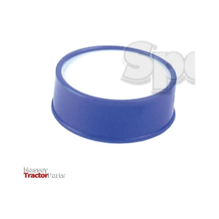 A blue plastic ring labeled with "Massey Tractor Parts" on a white background, accompanied by PTFE Tape (12mm x 12m, Agripak 1 pc) from Sparex, Part No. S.4517.