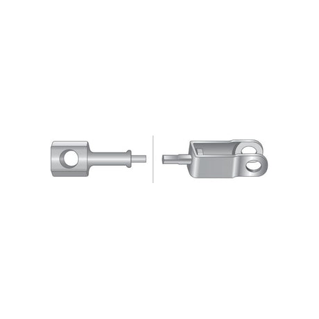 Two grey mechanical components are depicted, one with a cylindrical body and a hole, the other with a rectangular body and two eyelets. These components are PTO cables from Sparex, specifically Sparex Part No. S.62197, featuring an overall cable length of 1150mm and outer cable length of 900mm. They are aligned side by side against a white background.