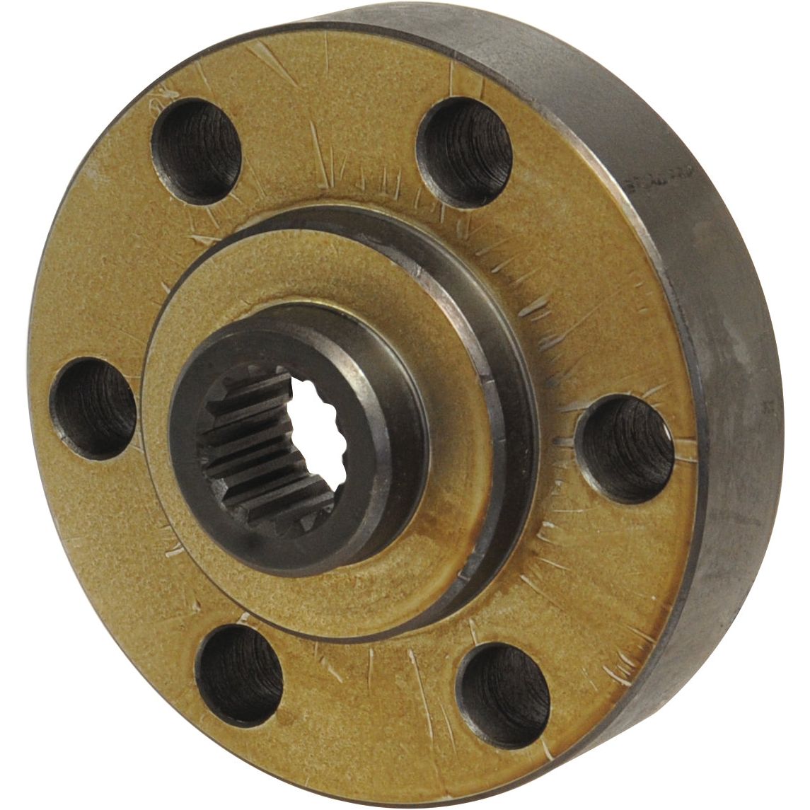 A PTO Drive Hub from Sparex, known as Sparex Part No. S.65352, featuring a brass-colored surface and multiple holes arranged in a circular pattern, is designed for use with a P.T.O. Drive.
