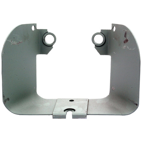 The Sparex Part No. S.43578 PTO Guard is a grey metal bracket featuring two circular holed extensions at the top and a central cutout at the bottom, designed for mounting or support purposes on a Massey Ferguson MF35 tractor.
