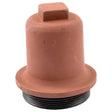 A Sparex PTO Cap (Part No. S.41310) is a cylindrical, terracotta-colored metal object featuring a flat square top and a threaded black base, commonly used with Massey Ferguson equipment.