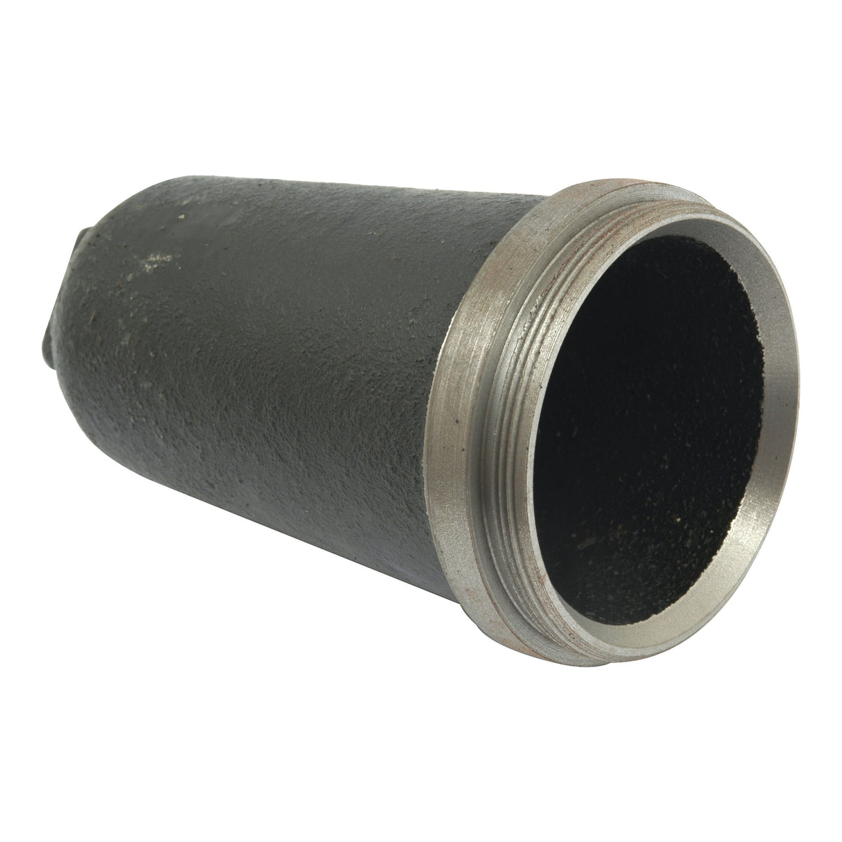 Introducing the Sparex PTO Cap (Part No. S.41311), a sleek, dark-colored cylindrical metal component with a threaded open end, commonly used on tractors such as Massey Ferguson or Landini.