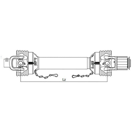 PTO Shaft - (Lz) Length: 710mm, 1 3/8'' x 6 Spline Q.R. to 1 3/8'' x 6 Spline Ratchet Clutch
 - S.39037 - Farming Parts