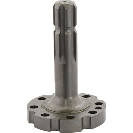 A metal rotating machine part with a flanged base, featuring multiple holes and a cylindrical shaft with splines, compatible with Massey Ferguson's 540RPM PTO Shaft, is the Sparex PTO Shaft - S.260167.